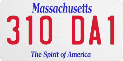 MA license plate 310DA1