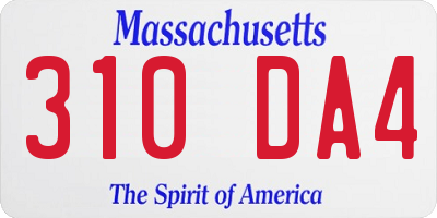 MA license plate 310DA4