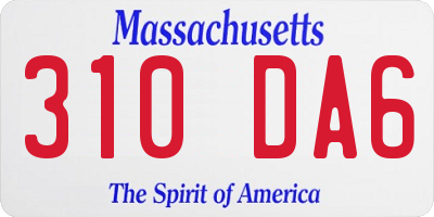 MA license plate 310DA6