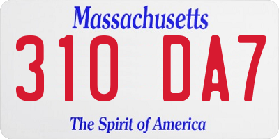 MA license plate 310DA7
