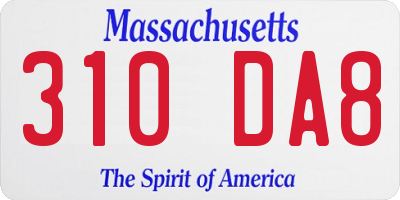 MA license plate 310DA8