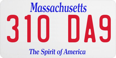 MA license plate 310DA9