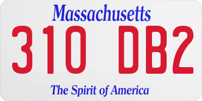 MA license plate 310DB2