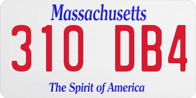 MA license plate 310DB4