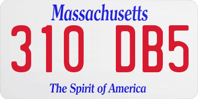 MA license plate 310DB5