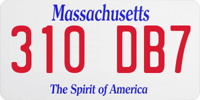 MA license plate 310DB7