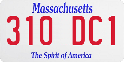 MA license plate 310DC1
