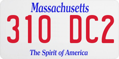 MA license plate 310DC2