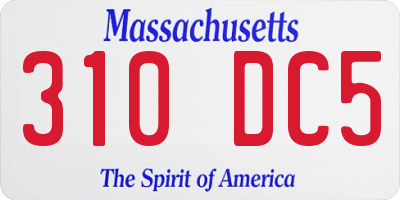 MA license plate 310DC5