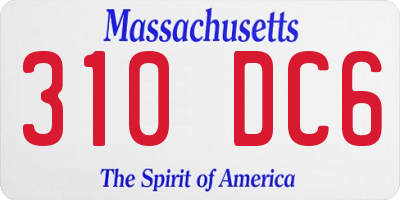 MA license plate 310DC6