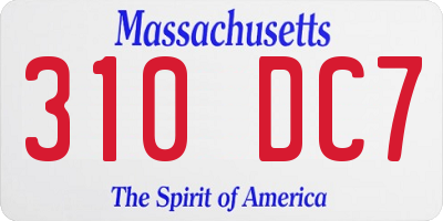 MA license plate 310DC7