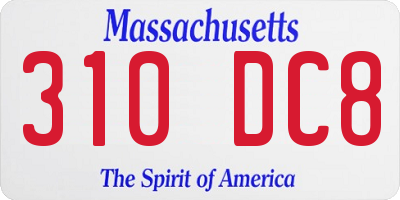 MA license plate 310DC8