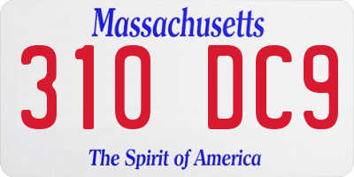 MA license plate 310DC9