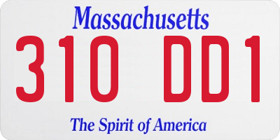 MA license plate 310DD1