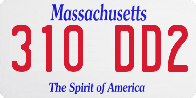 MA license plate 310DD2