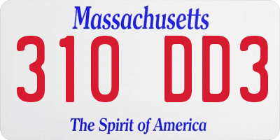 MA license plate 310DD3