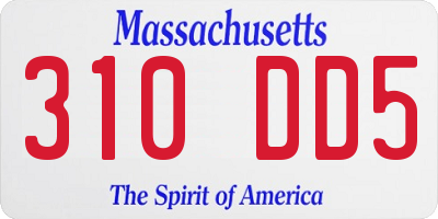 MA license plate 310DD5