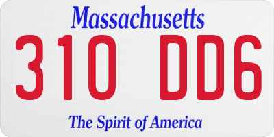 MA license plate 310DD6