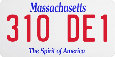 MA license plate 310DE1