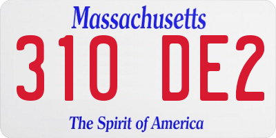 MA license plate 310DE2