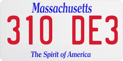 MA license plate 310DE3