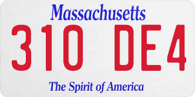 MA license plate 310DE4