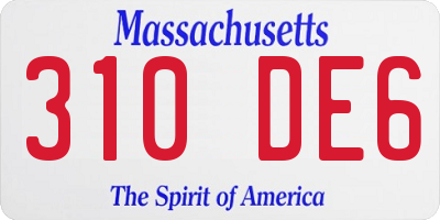 MA license plate 310DE6