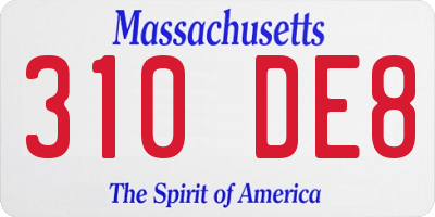 MA license plate 310DE8