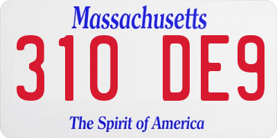 MA license plate 310DE9