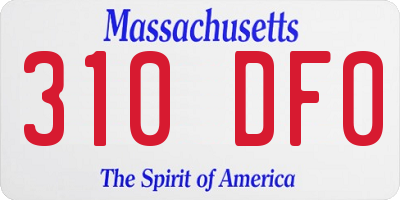 MA license plate 310DF0