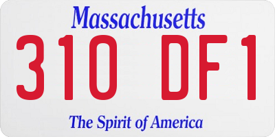 MA license plate 310DF1