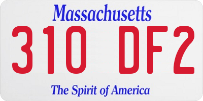 MA license plate 310DF2