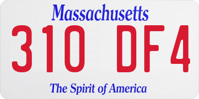 MA license plate 310DF4