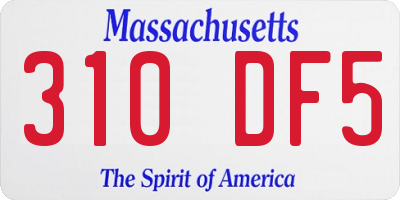 MA license plate 310DF5