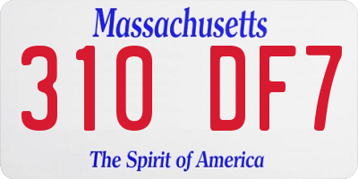 MA license plate 310DF7