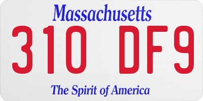 MA license plate 310DF9