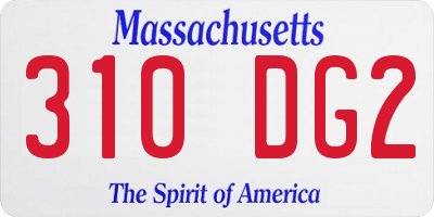 MA license plate 310DG2
