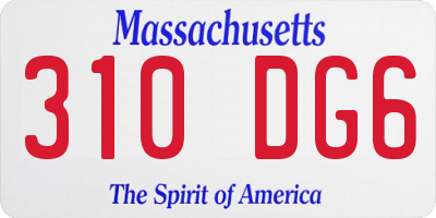 MA license plate 310DG6