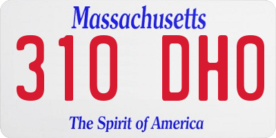 MA license plate 310DH0