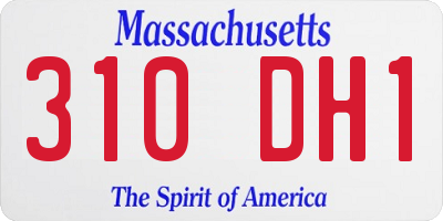 MA license plate 310DH1