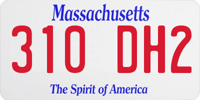 MA license plate 310DH2