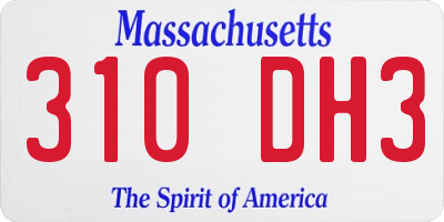 MA license plate 310DH3