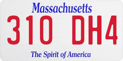 MA license plate 310DH4