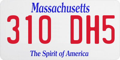 MA license plate 310DH5