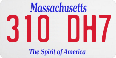 MA license plate 310DH7