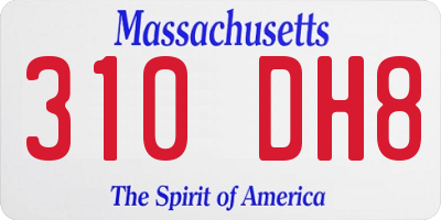 MA license plate 310DH8