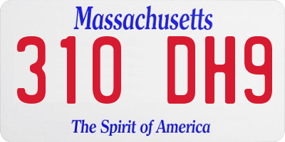 MA license plate 310DH9