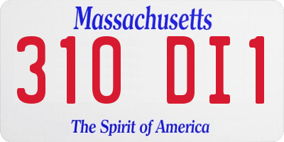 MA license plate 310DI1
