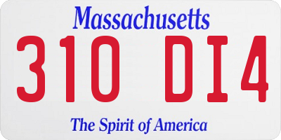 MA license plate 310DI4