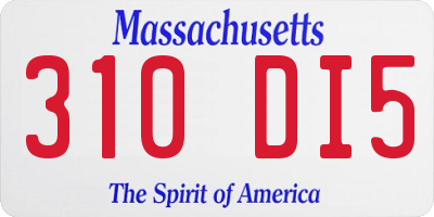MA license plate 310DI5